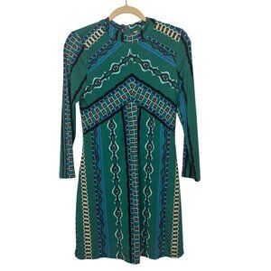 Free People S Stella Printed Mini Dress Green Retro Boho